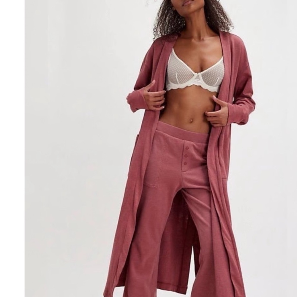 FREE PEOPLE BEACH | L | Intimately Babe I'm Yours Maxi Cardi Robe Dried Current - Picture 10 of 10
